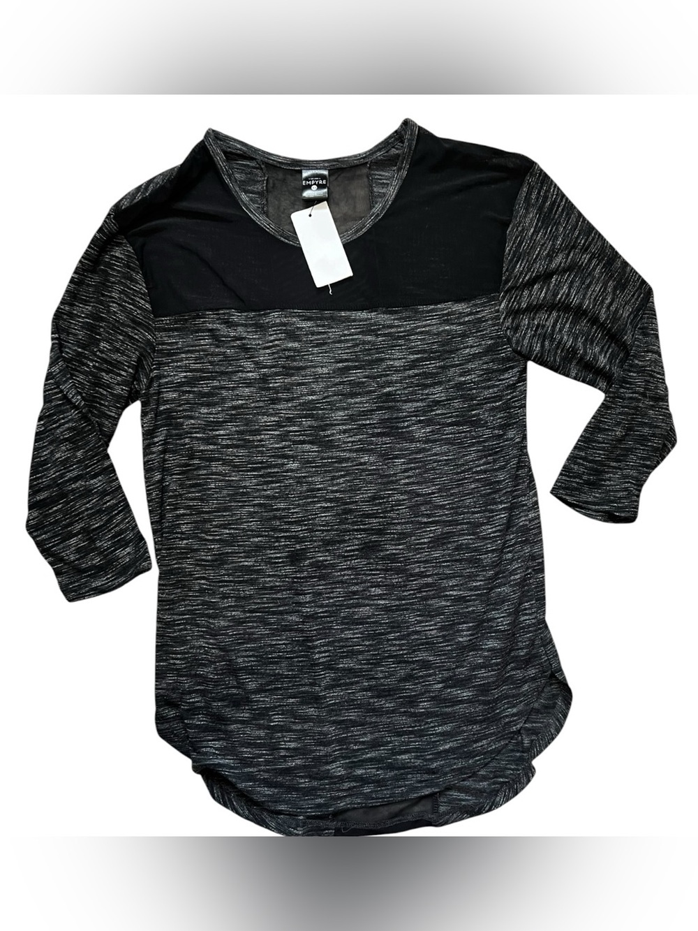 Empyre Black & Charcoal Heather Mesh-Back Detail Pullover XS NWT Zumiez